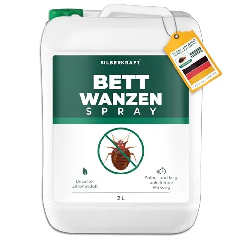 Silberkraft Bettwanzenspray 2 L - Milbenabwehr: Effektives Anti-Bettwanzen-Mittel mit Geraniol für langfristigen Schutz gegen Bettwanzen und Ungeziefer, ideal für Matratzen und Polstermöbel.
