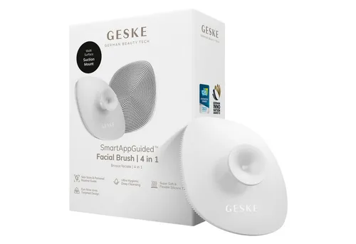 GESKE German Beauty Tech Gesichtsreinigungsbürste SmartAppGuided™ Facial Brush 4 in 1, Packung, 1-tlg., inkl. kostenloser APP (SmartAppGuided Device), Mit der GESKE App erhältst Du deine personalisierte Hautpflegeroutine.