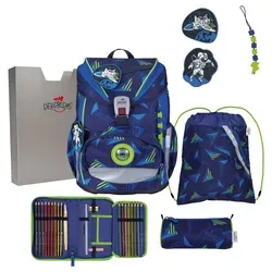 DerDieDas ErgoFlex Light LED Schulranzen Set Moon Mission 6-teilig