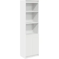 vidaXL Highboard Weiß 50x35x180 cm - Hochschrank aus robustem Holzwerkstoff mit praktischer Tür für ordentliche Aufbewahrung, ideal für Wohnzimmer, Küche oder Badezimmer.