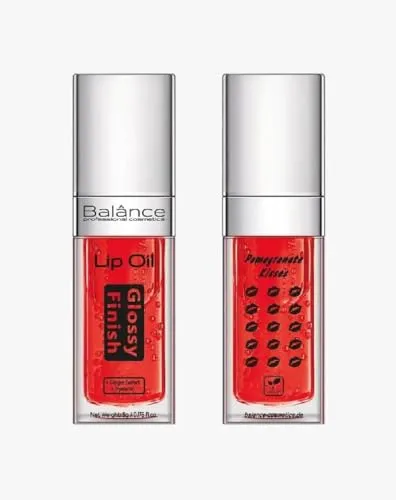 Balance Cosmetics Lippenöl – Feuchtigkeitsspendend mit Vitamin E, Arganöl & Hyaluron – Natürlicher Glanz & Pflege – 5 fruchtige Varianten (Pommegranate leicht rot)