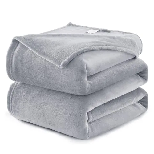 WAVVE Kuscheldecke Flauschig Decke Fleecedecke - Sofadecke Hellgrau 220x240 cm Wohndecke Couchdecke Weich,Warm XXL Groß Decke Sofa Leicht
