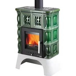 Haas + Sohn Treviso-II Kaminofen Keramik Grün von HAAS+SOHN