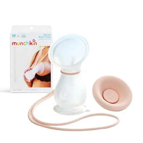 Munchkin Silikon-Milchpumpe, manuelle Stillpumpe, fasst bis zu 120 ml Milch, ergonomisches Design und einfach zu bedienen, Still- und Baby-Essentials
