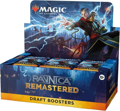 Magic Draft Boosterdisplay Ravnica Remastered (englisch) - TCG OVP Displays, entdecke die spannende Welt von Ravnica mit diesem Boosterdisplay für Magic: The Gathering, ideal für Sammler und Spieler ab 13 Jahren.