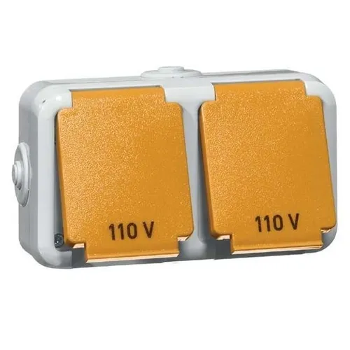 Peha US NEMA-Steckdose 2fach, grau 5-20 R von Peha Steckdose Steckdosen Abdeckung