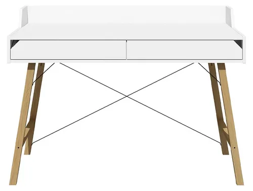 Schreibtisch Bellamy Lotta mit 2 Schubladen, Weiß, 60cm