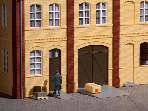 Auhagen 80251 Bausatz-Set Tore und Türen braun, Stufen, Rampen, Spur H0