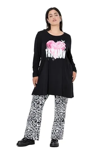 Angel of Style Longshirt T-Shirt A-Linie Herz-Motiv Langarm
