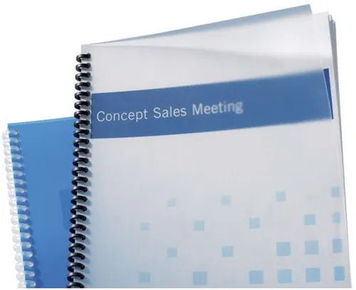 GBC Bindefolien PolyClear A4, 0,2 mm - Matt-transparent und strukturiert - Thermo-Bindemappen, kratz- und wasserfest für optimalen Schutz und ein professionelles Aussehen. Ideal für verschiedene Bindungsarten mit 100 Stück pro Packung.