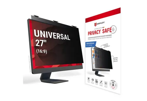 DISPLEX PRIVACY SAFE Blickschutzfilter 27'' - Optimaler Datenschutz - Blickschutzfilter für Desktop Monitor 27'' (16:9), schützt Ihre Daten vor neugierigen Blicken und sorgt für mehr Privatsphäre am Arbeitsplatz.