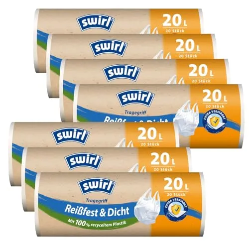 7x Swirl Tragegriff Müllbeutel 20L (20 stk./Rolle)