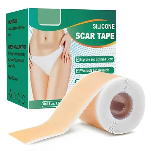JDXun Silikon-Narbenblätter, Silikonpflaster für Narben, wiederverwendbares Silikon-Narbenband für Narben durch Operationen, Kaiserschnitte, Verbrennungen usw (4 x 300 cm)