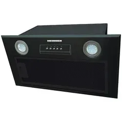 Heinner HBIH-MD600BK Einbau-Dunstabzugshaube 60 cm, 610 m3/h, 3 Stufen, 215 W, 2×1,5 W LED, Schwarz - Schwarz