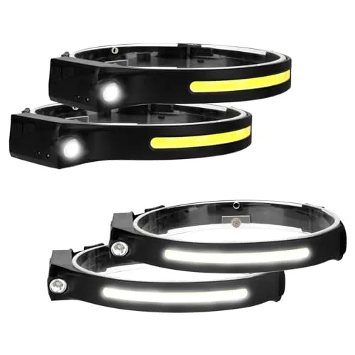 Eaxus Stirnflex Pro 2er Set | LED Stirnlampe mit COB Weitwinkel & Handsensor | USB wiederaufladbare Kopflampe für Camping, Angeln, Joggen & Outdoor | 5 Lichtmodi
