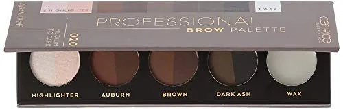 Catrice Professional Brow Palette, Augenbrauen, Nr. 020 Medium To Dark, braun, langanhaltend, matt, natürlich, schimmernd, Nanopartikel frei, ohne Parfüm, ohne Alkohol (5,5g)