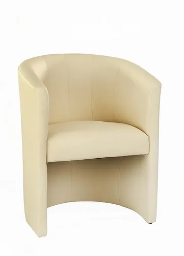 Kamil Cocktailsessel - Design Sessel in Creme/Beige - Eleganter Cocktailsessel aus Kunstleder, ideal für Lounge-Bereiche oder Büros, kommt bereits aufgebaut zu Ihnen.