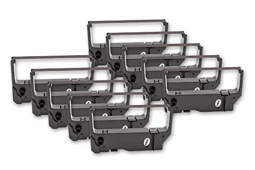 vhbw 10x Farbband Schriftband kompatibel mit Star MP216, MP200P, SCP700, RC200B, MP200, SP2000, SP200 Nadeldrucker, Bondrucker - Schwarz