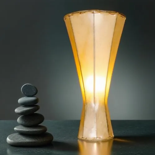Marrakesch Stehlampe Jinjin Natur - Vintage Nachttischlampe - Standleuchten mit edler Ausstrahlung und warmem Licht für eine gemütliche Atmosphäre. Handgefertigte Lederlampe mit einzigartigem Design aus Schmiedeeisen und Ziegenleder.