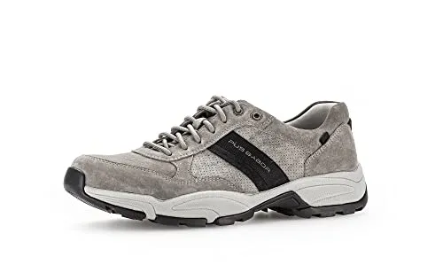 Pius Gabor Herren Sneaker Low,Halbschuhe,zertifiziertes Leder,Wechselfußbett,Turnschuhe,Laufschuhe,schnürschuhe,schnürer,Stone,42.5 EU / 8.5 UK