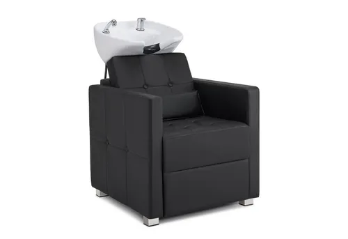 Barberpub Friseurwaschbecken 8010 mit verstellbarem Sessel - Elegantes Friseurwaschbecken aus Keramik mit komfortablem, verstellbarem Rückwärtswaschsessel. Ideal für Friseursalons und SPAs, sorgt für ein angenehmes Wascherlebnis und einfache Reinigung.