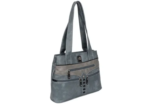 EAAKIE Damen Tasche Schultertasche HELLBLAU - Umhängetasche aus pflegeleichtem Kunstleder mit 9,5 Litern Volumen und mehreren Fächern für optimalen Stauraum - ideal für Freizeit, Schule und Reisen.