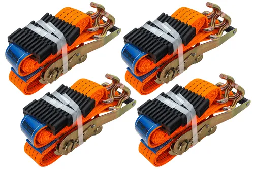 Satz aus vier 3-Punkt-Spanngurten mit Ratsche UNITRAILER 3m/50mm/4t für Abschlep