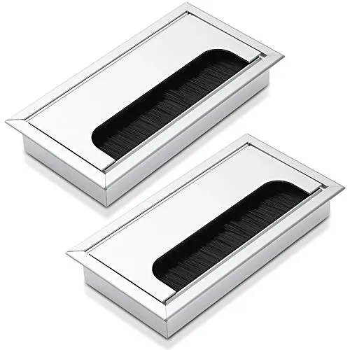 Bolatus Kabeldurchführung 160 x 80 mm – Aluminium Schreibtisch Kabeldurchlass