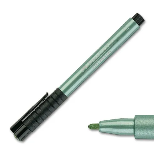 Artist Pen - 294 green metallic Faber-Castell 167394, 1,5mm-Spitze