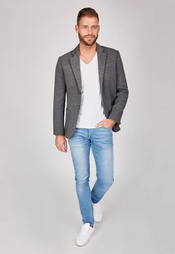 Centered Sakko Herren - Modernes Casual Jacket in Grau, Größe XL - Stylisches Sakko aus weichem Sweat-Jersey mit kaschierter Rückseite für Formstabilität. Ideal für lässige Anlässe und sportliche Looks. Perfekte Passform ohne Schulterpolster.