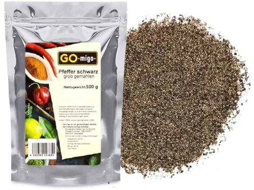 Pfeffer schwarz, grob gemahlen 500g
