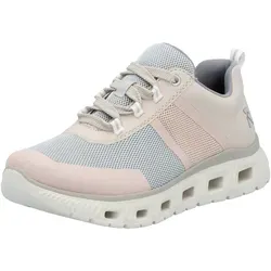 RIEKER SPORT Damen Sneaker Gr. 40, beige - Sportlicher Freizeitschuh aus veganem Textil und Lederimitat, mit komfortabler MemoSoft-Dämpfung und gepolsterter Innensohle für optimalen Tragekomfort.