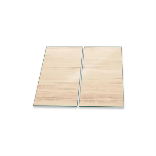 Herdabdeckplatte Ceran 2-teilig 2x30x52 Holz Beige Abdeckung Glas Spritzschutz