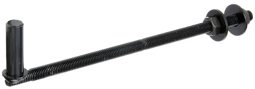 Alberts Kloben zum Durchschrauben J-Haken, für Pfosten schwarzer Tauchlack |Dornmaß Ø16 mm Länge 315 mm 2er Set