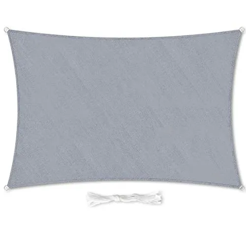 Premium Sonnensegel Rechteckig 2x4m hellgrau - Sonnensegel für Garten, Balkon & Terrasse – Bietet ca. 85% UV-Schutz, ideal für schattige Plätze ohne Hitzestau. Inklusive robusten Befestigungsseilen für eine einfache Montage.