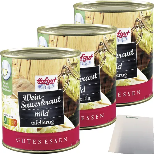 Hofgut Weinsauerkraut 3er Pack 3x850ml Dose usy Block