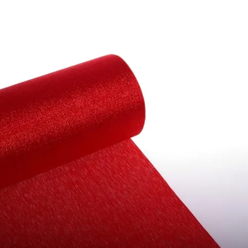 Shabby Chic Deluxe DEKO AS Tischläufer mit feinem Lurexfaden 700200 und 700300 (9 Rot, 300 mm)