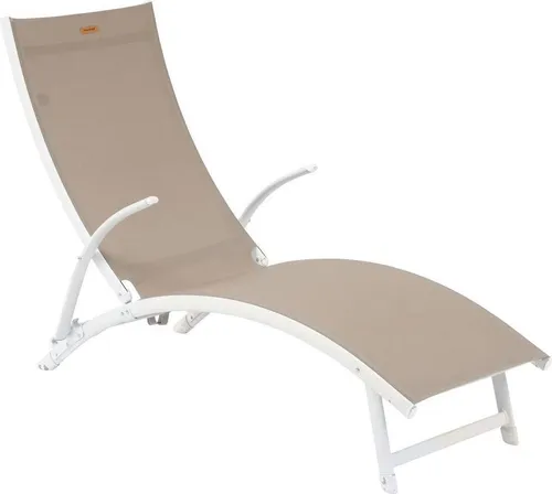 Liegestuhl Samba Haselnuss & Weiß - Hespéride