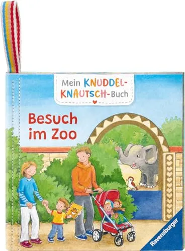 Mein Knuddel-Knautsch-Buch: Besuch im Zoo; weiches Stoffbuch, waschbares Badebuch, Babyspielzeug ab 6 Monate