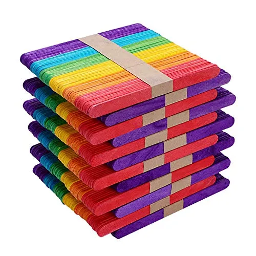 GoMaihe 600 Stück Eisstiele aus Holz zum Basteln, Umrühren und DIY Handwerk - Holzstäbchen, Holzspatel, Holzspachtel