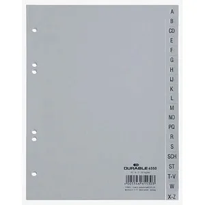 DURABLE Ordnerregister DIN A5 hoch Halbformat, hoch A-Z grau 20-teilig, 1 St.
