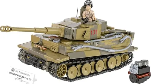 COBI 3123 PANZER VI TIGER I no 131 Bausatz - Konstruktionsspielzeug mit 898 Teilen und 1 Figur, ideal für Modellbau-Liebhaber und Geschichtsinteressierte.