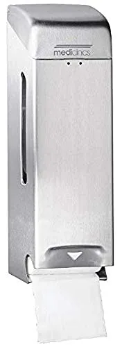 ALLCARE 13318 Mediclinics PRO781CS 3 Rollen Spender aus rostfreiem Stahl - Öffentlicher Toilettenrollenhalter für 3 Standardrollen, mit einfachem Nachrückmechanismus und elegantem Design aus Edelstahl, ideal für Hygiene in öffentlichen Toiletten.