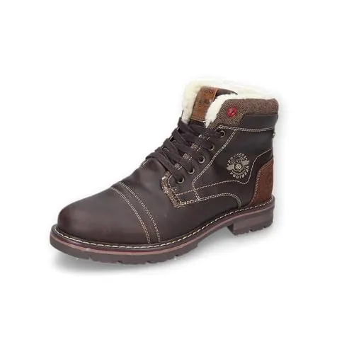 Dockers by Gerli Herren Combat Boots - Warm gefütterte Stiefeletten für den Winter - Wanderschuhe, ideal für kalte Tage, mit warmem Futter und robustem Synthetik-Obermaterial für optimalen Komfort und Halt.