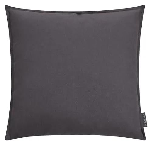 MAGMA Lion Kissenhülle aus 100% Leinen, 50x50cm, mit Stehsaum, Öko-Tex Siegel, waschbar bis 30°C, 1 Stück, Anthrazit