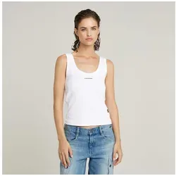 G-STAR Tanktop Slim Rib Tank mit Markenschriftzug auf der Brust weiß L (40)