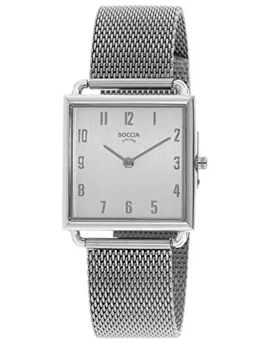 Boccia Damen Analog Quarz Uhr mit Edelstahl Armband 3305-04