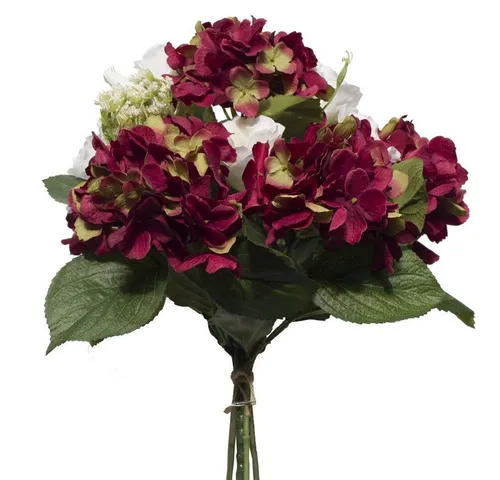 Kunstblumenstrauß ROSALIE *Gemischter Blumenstrauß aus Hortensie, Pfingstrose, Holunder, 2474U, Höhe 60 cm