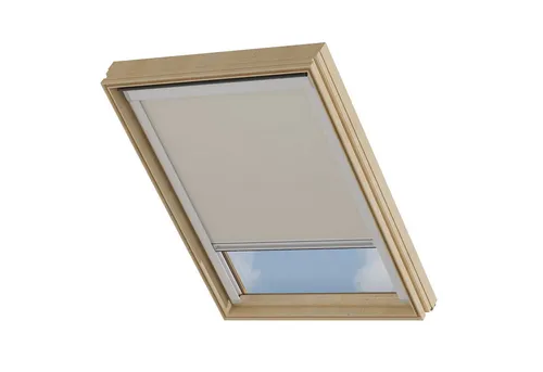 Dachfensterrollo Verdunklungsrollo Sand - 100% Verdunkelnd und Thermobeschichtet - Das Dachfensterrollo in Sand bietet vollständige Verdunkelung und ist perfekt für Velux-Fenster geeignet. Mit einfacher Montage und einem eleganten Design sorgt es für optimalen Komfort in Ihrem Raum.