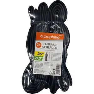 Prophete Fahrradschlauch 5482, 27,5 Zoll, 2 Stück, 40mm DV-Ventil, für MTB, Reifenbreite 47-57mm